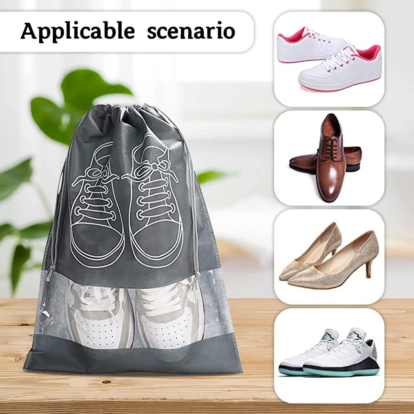 Shoe Bag |Transparent Window Portable Travel Dust| Proof Shoe Bags