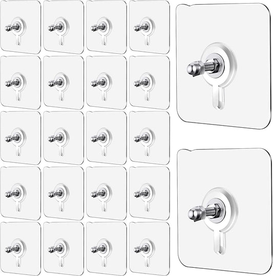 Wall Hooks| Adhesive Wall Screws Hanging Nails| No-Drilling Waterproof Screw Free Stickers for Hanging